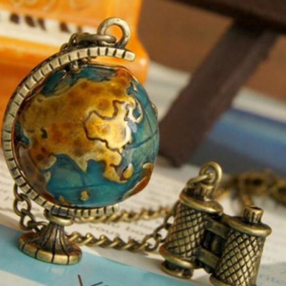 Betsey Johnson Jewelry - Betsey Johnson Enamel Globe & Telescope Necklace